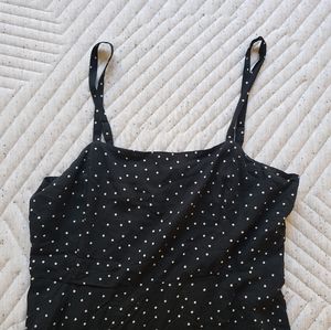 Midi navy blue polka dot dress
